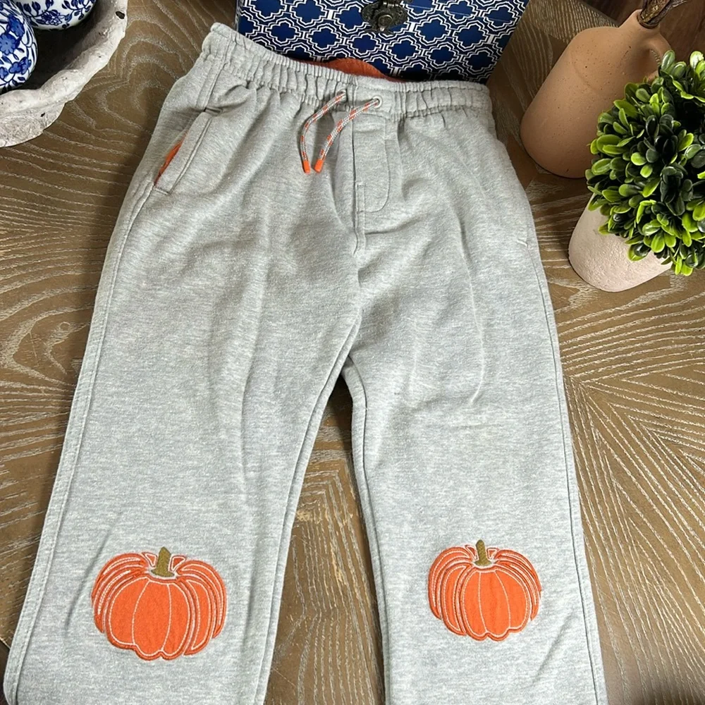 Gymboree Fall Harvest Autumn Pumpkin Jogger Sweatpants & Hoodie Sweatshirt